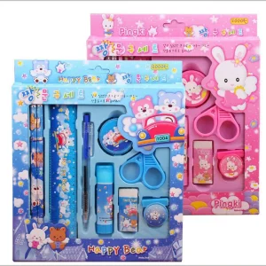 Kawaii  stationery set for kids Cute pencil case for girls & boys ruler eraser Children gift Office School Supplies